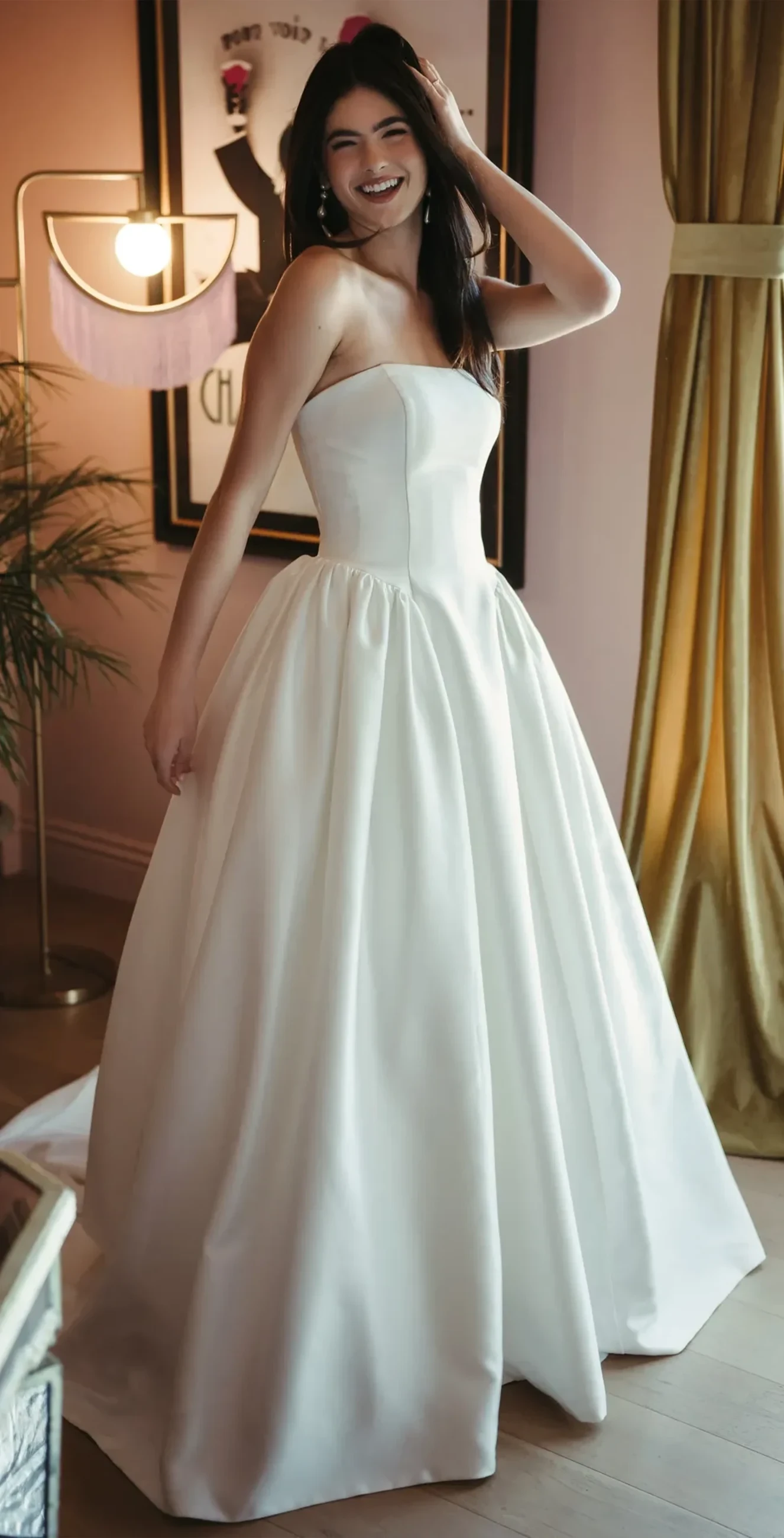 Model wearing a bridal gown.