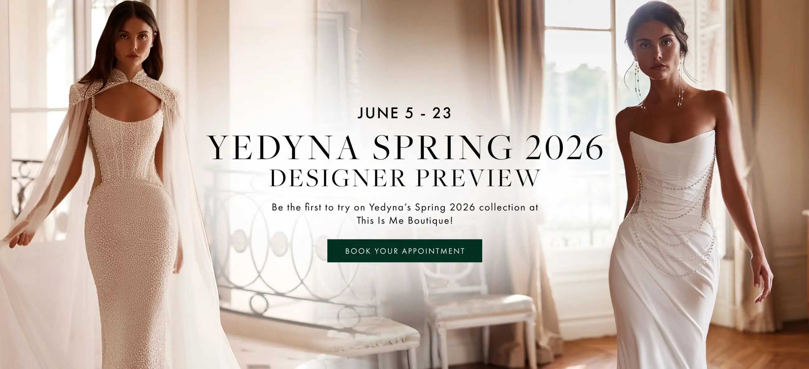 Yedyna Spring 2026 Designer Preview Event Desktop Banner