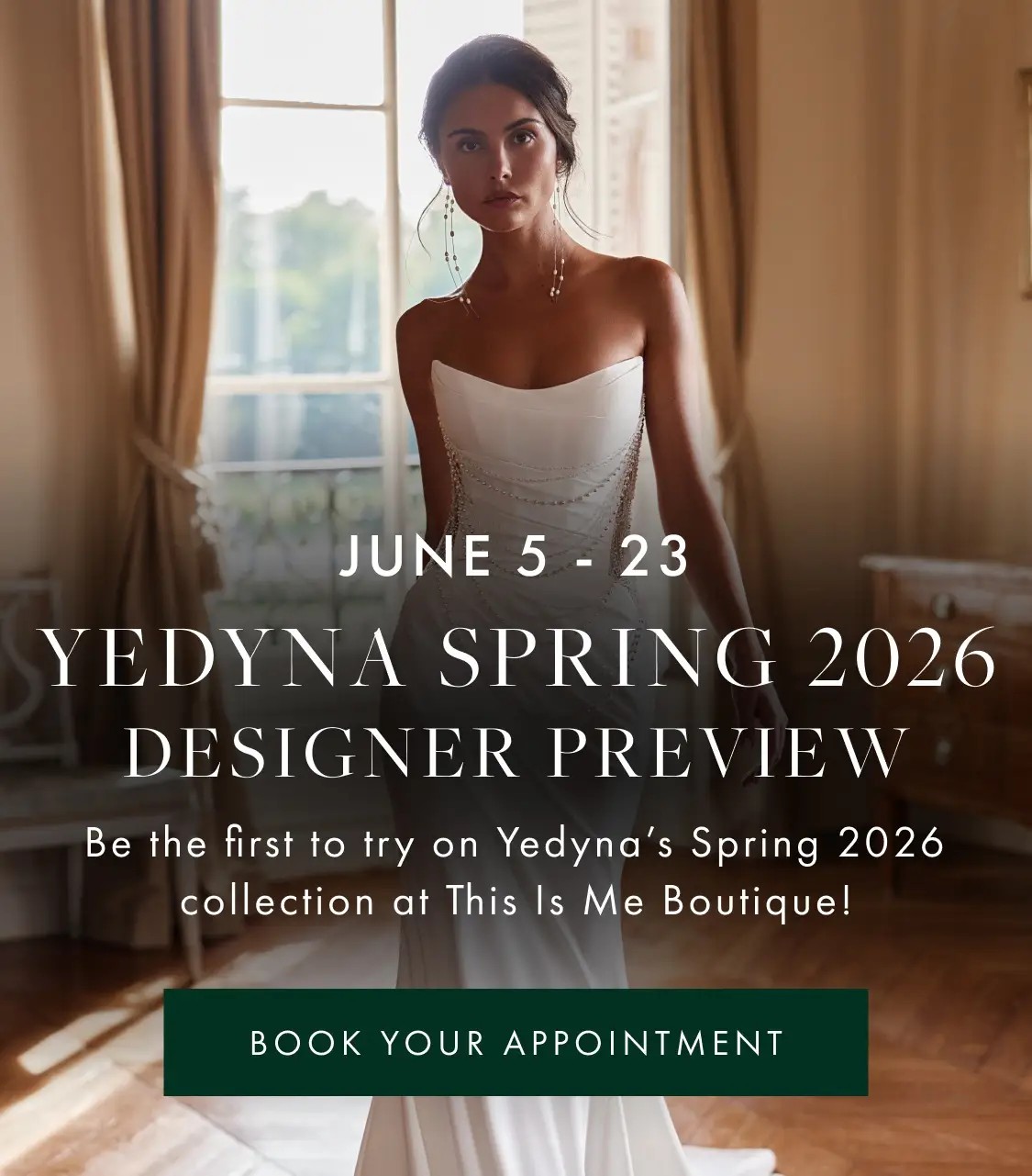 Yedyna Spring 2026 Designer Preview Event Mobile Banner